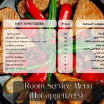 Room Service Menu (Hot appetizers)